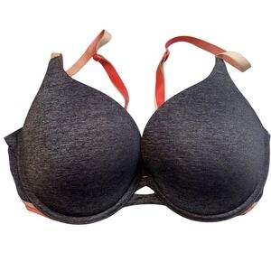 Victoria's Secret Perfect‎ Shape Bra 36C Gray Heather Pink Orange Lined
